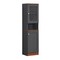 Hodedah 63" Tall Slim Open Shelf Plus Top and Bottom Enclosed Storage Kitchen Pantry